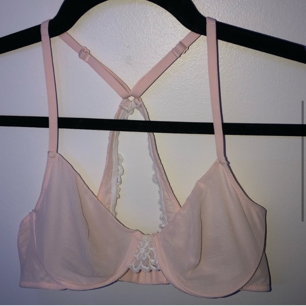Woman's Aerie Pink Soft Lace Bra 32B